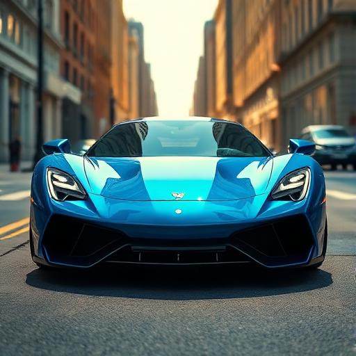 Blue sports car · city street - YesNAS AI File Search result